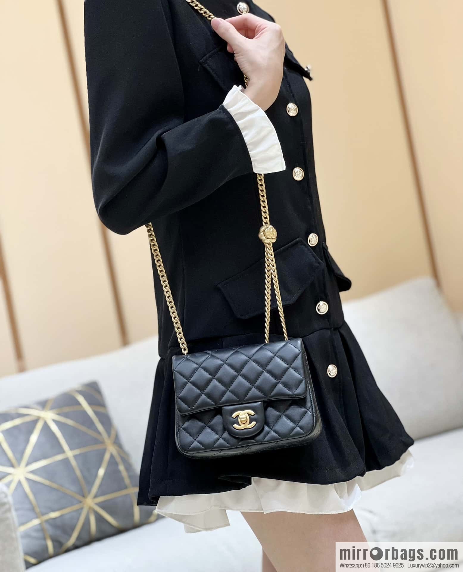 CHANEL 23S Popular Camellia Adjustment Buckle Fatty 17cm AS4040