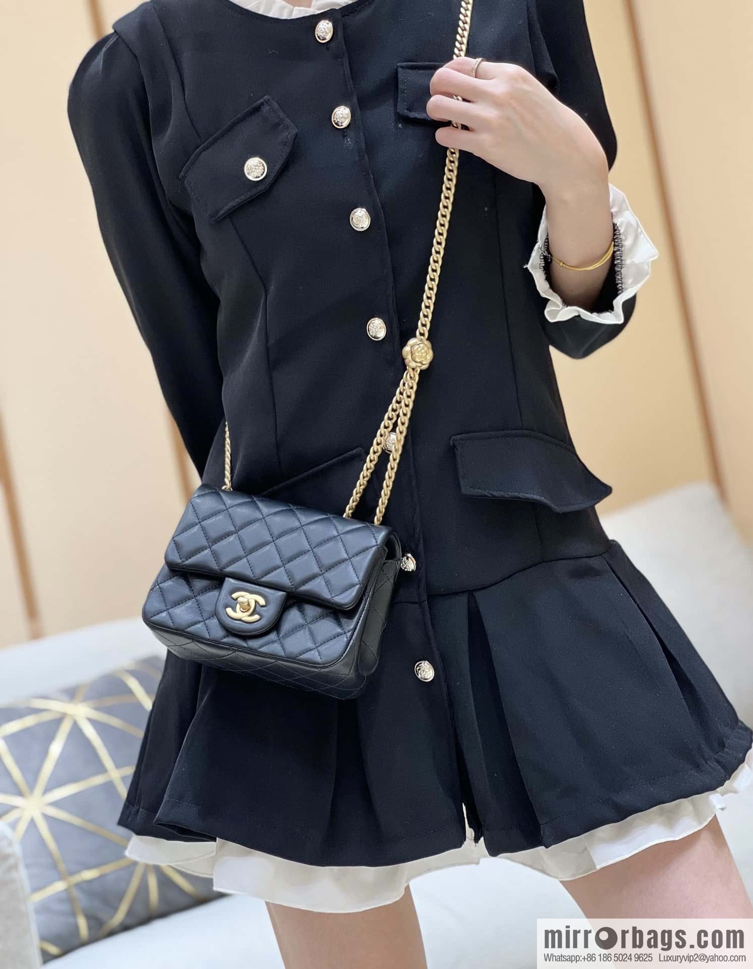 CHANEL 23S Popular Camellia Adjustment Buckle Fatty 17cm AS4040