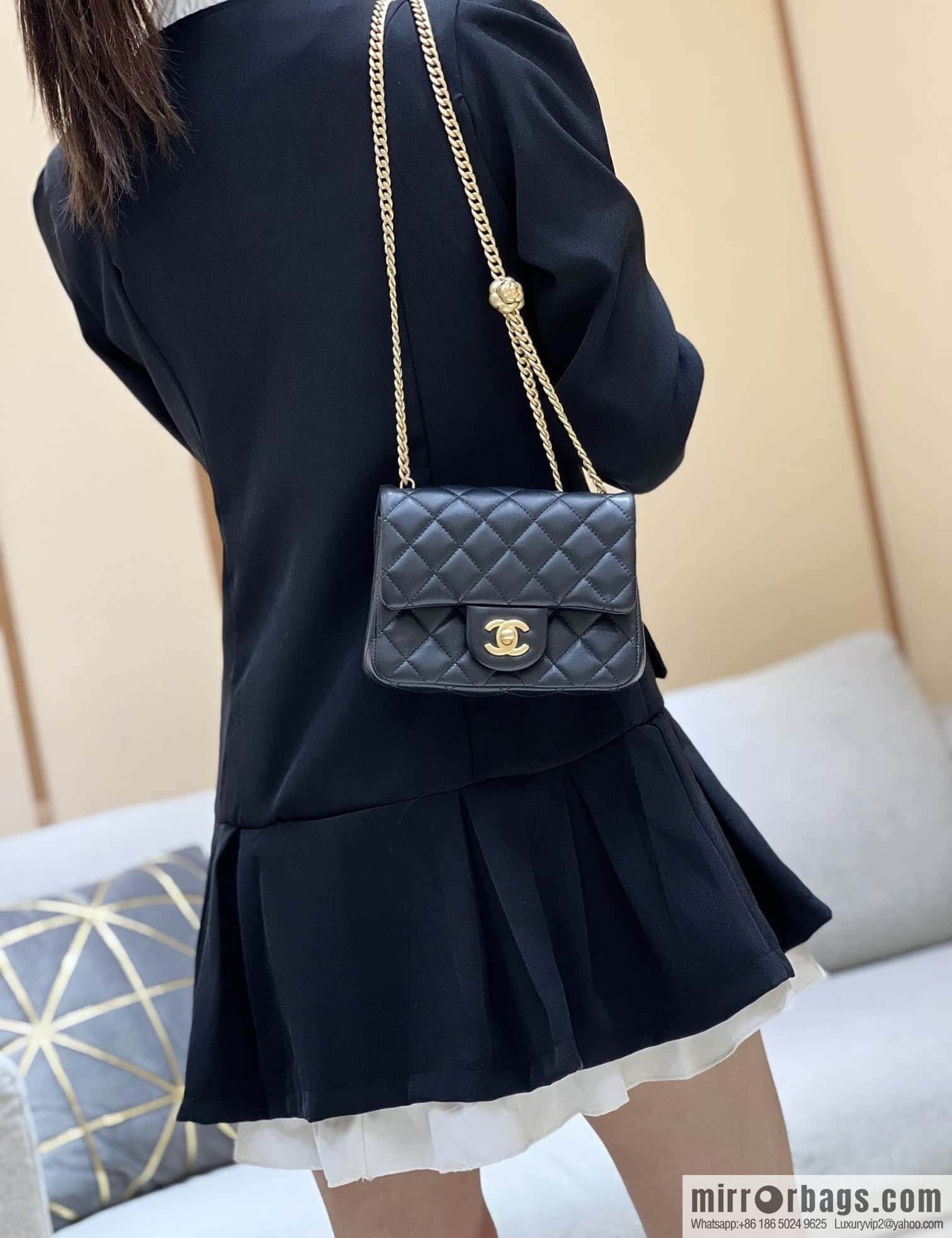 CHANEL 23S Popular Camellia Adjustment Buckle Fatty 17cm AS4040