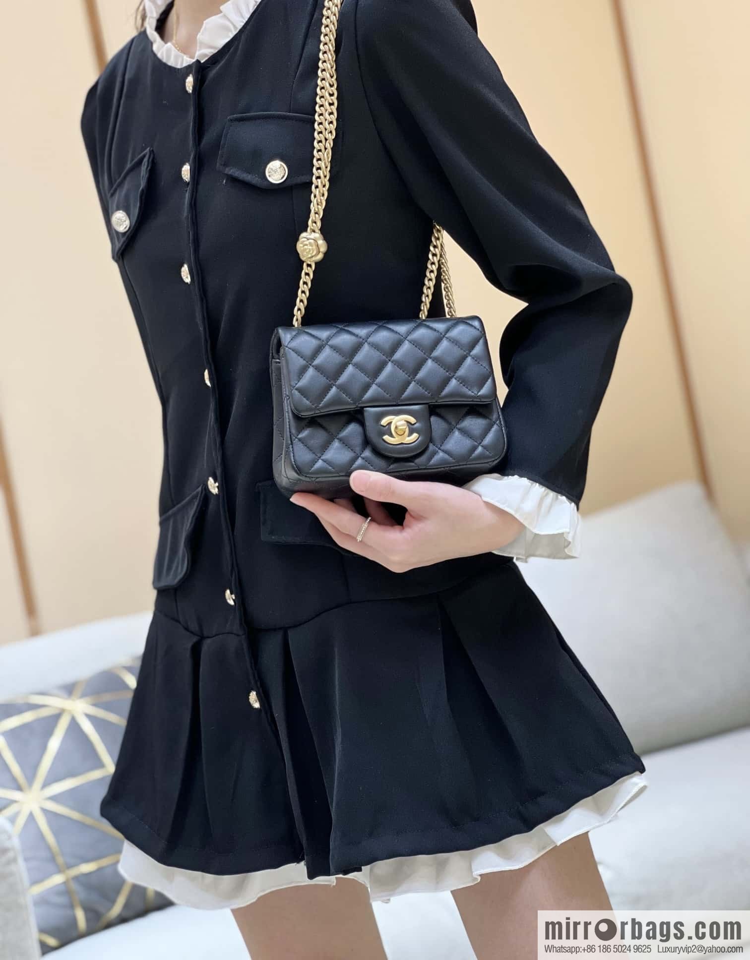 CHANEL 23S Popular Camellia Adjustment Buckle Fatty 17cm AS4040