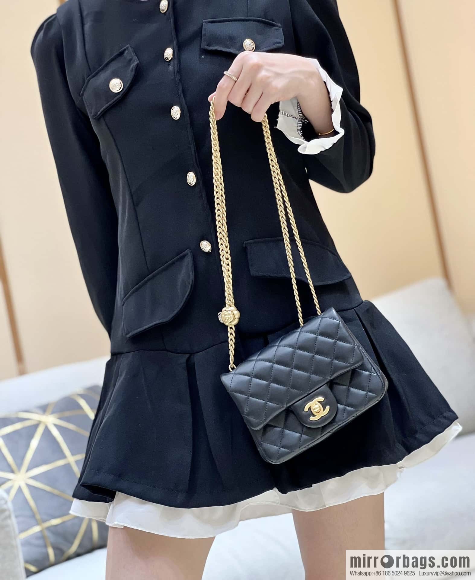 CHANEL 23S Popular Camellia Adjustment Buckle Fatty 17cm AS4040