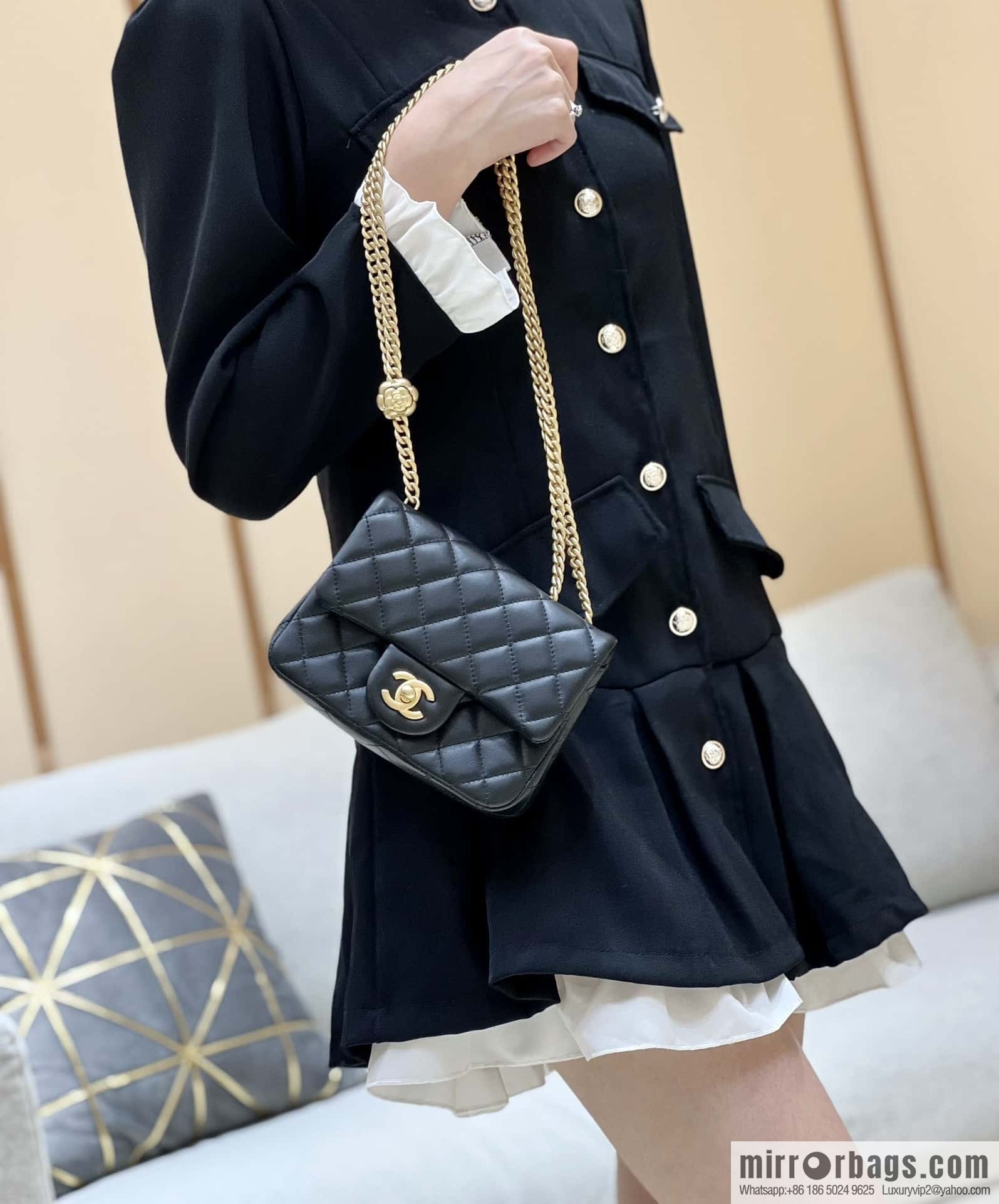 CHANEL 23S Popular Camellia Adjustment Buckle Fatty 17cm AS4040