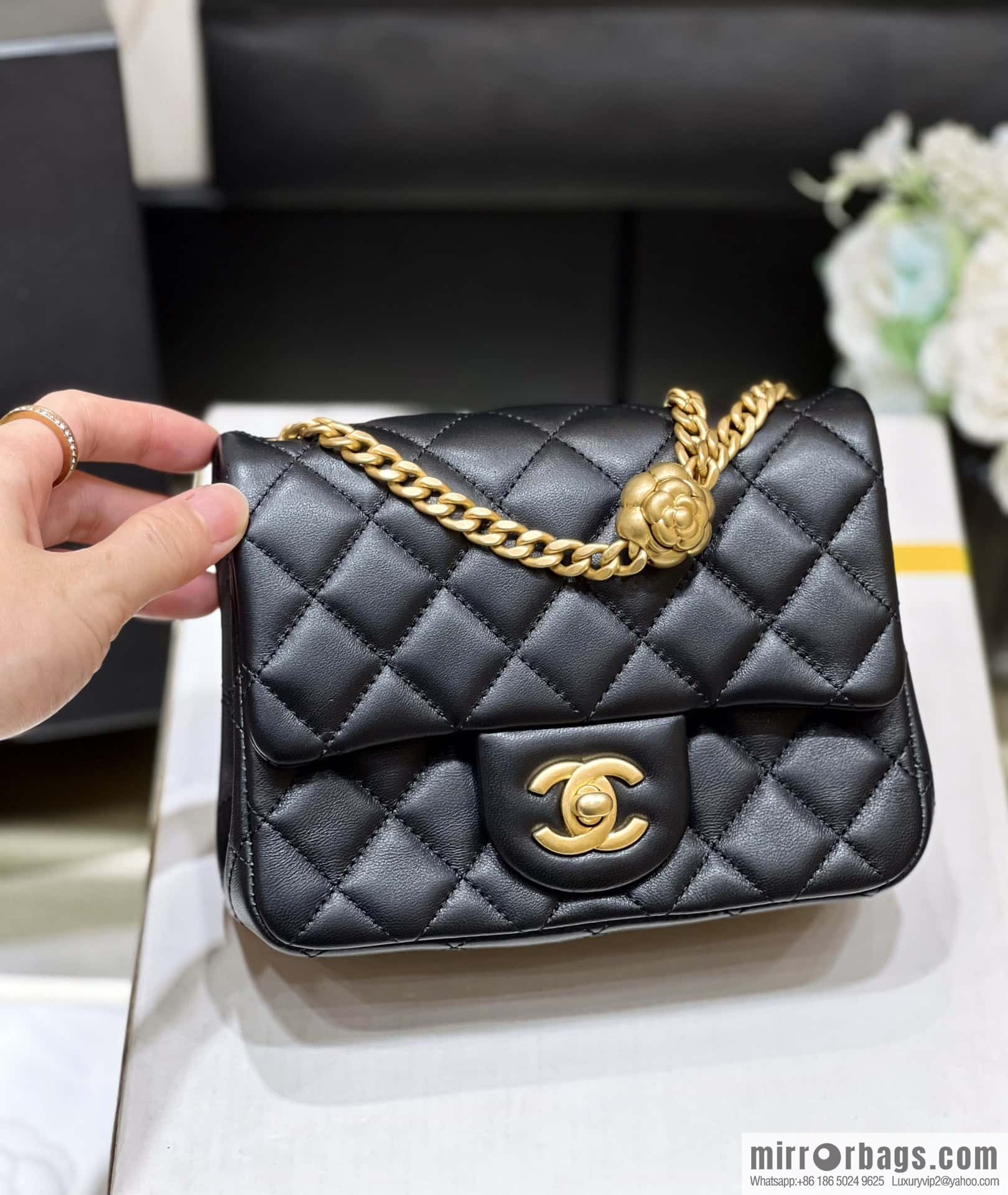 CHANEL 23S Popular Camellia Adjustment Buckle Fatty 17cm AS4040