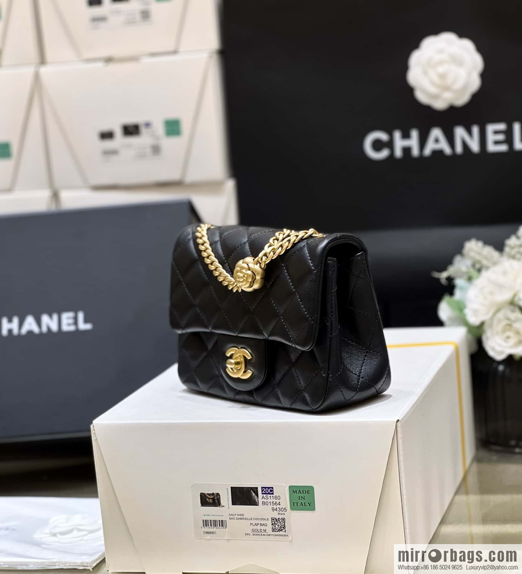 CHANEL 23S Popular Camellia Adjustment Buckle Fatty 17cm AS4040