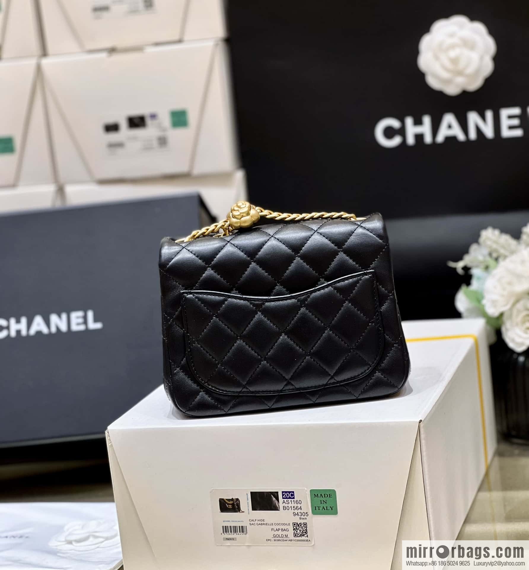 CHANEL 23S Popular Camellia Adjustment Buckle Fatty 17cm AS4040