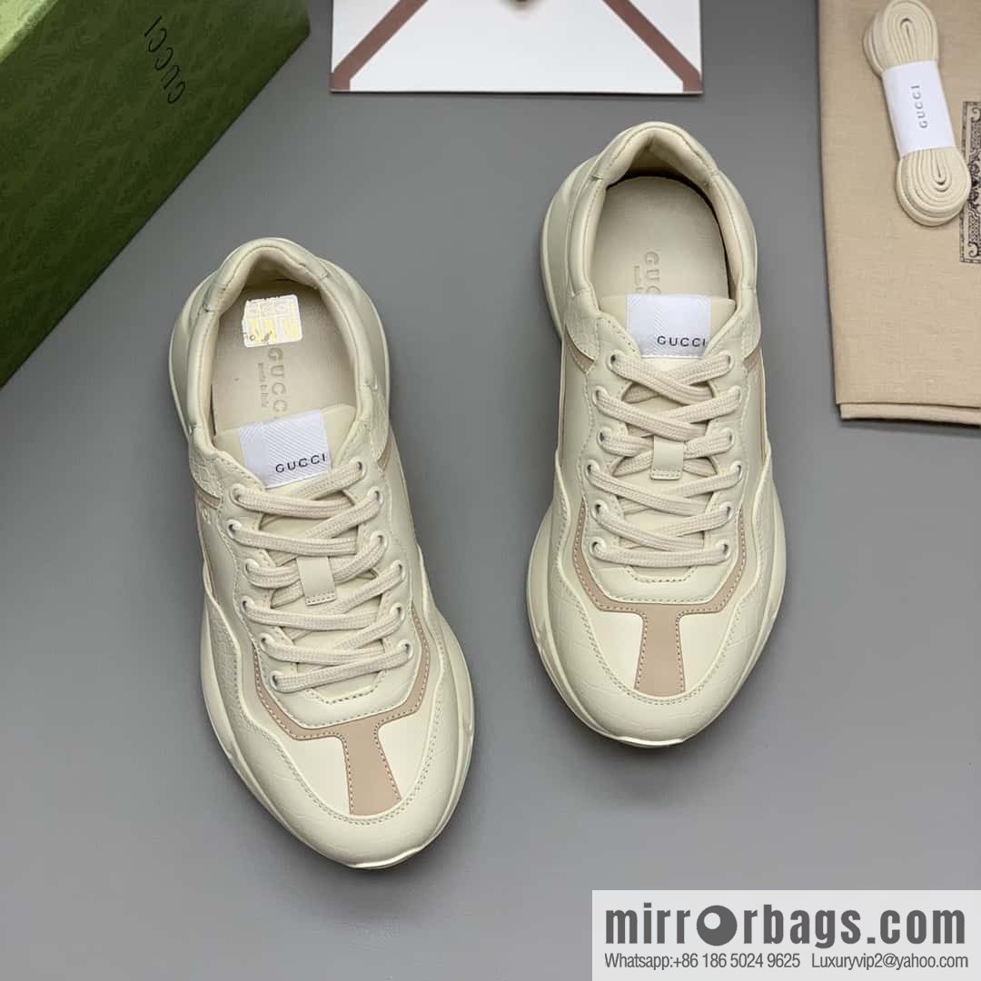Gucci Gucci [New G Replica Luxury Handbag High Version] Unisex Vintage sneakers