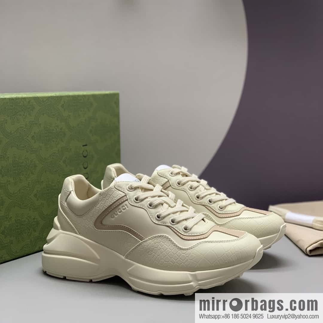 Gucci Gucci [New G Replica Luxury Handbag High Version] Unisex Vintage sneakers