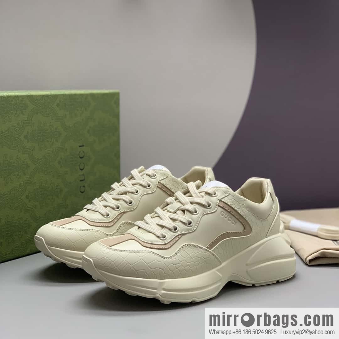 Gucci Gucci [New G Replica Luxury Handbag High Version] Unisex Vintage sneakers