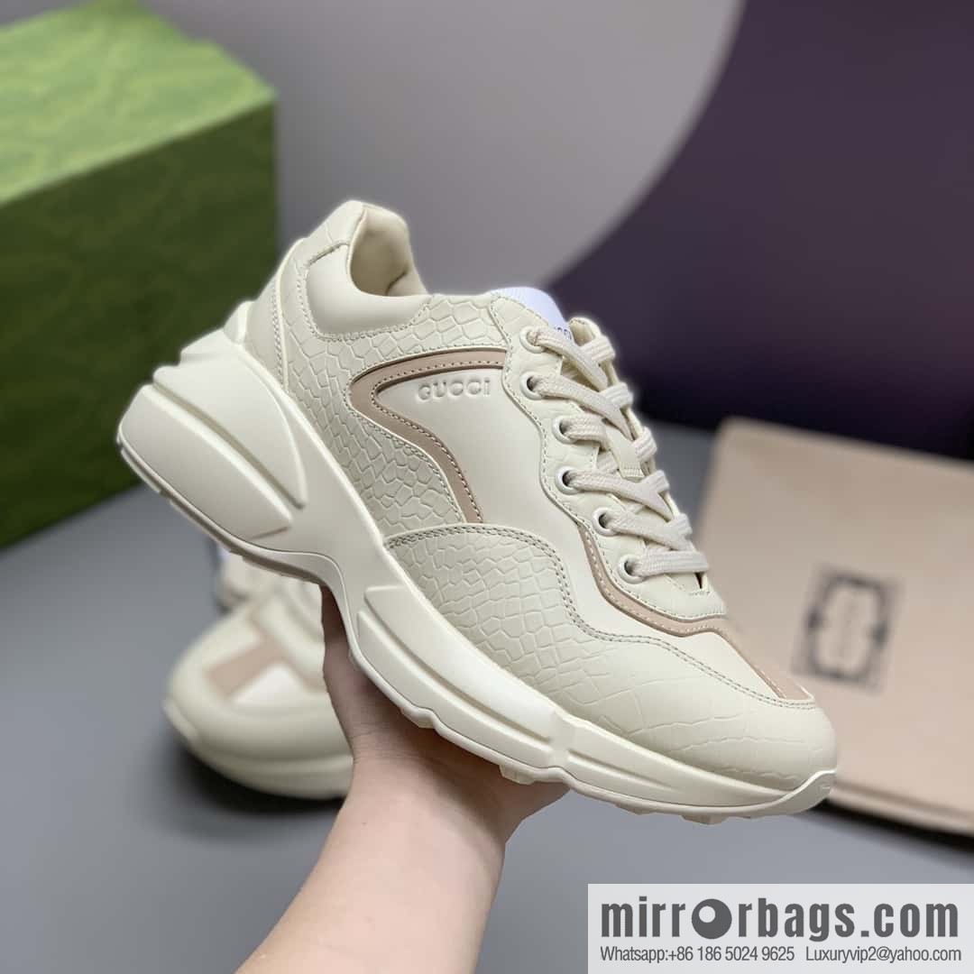 Gucci Gucci [New G Replica Luxury Handbag High Version] Unisex Vintage sneakers