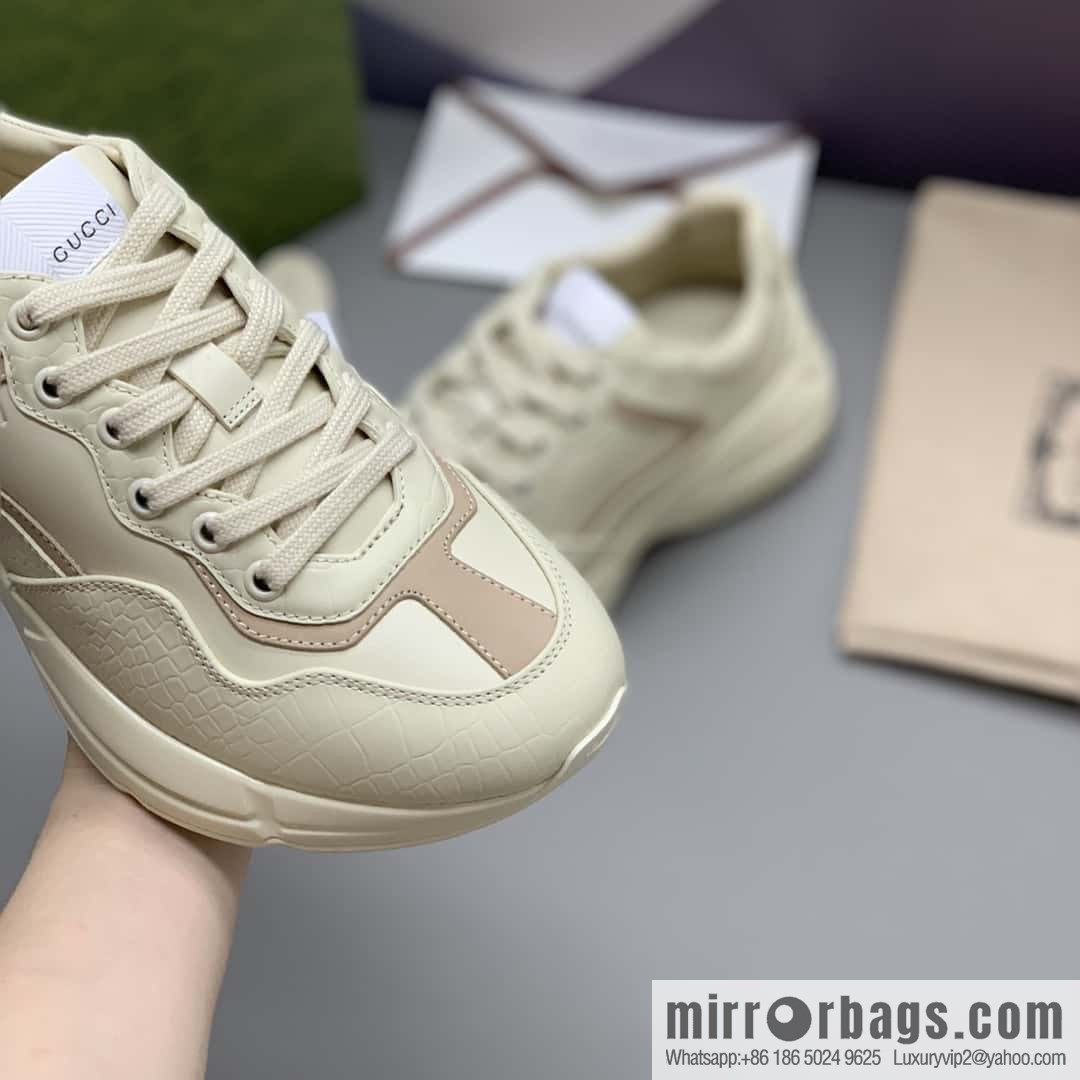 Gucci Gucci [New G Replica Luxury Handbag High Version] Unisex Vintage sneakers