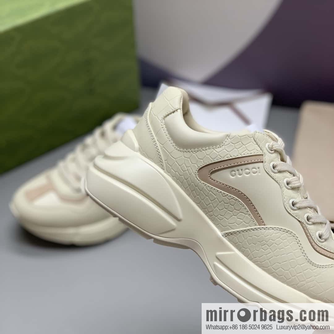 Gucci Gucci [New G Replica Luxury Handbag High Version] Unisex Vintage sneakers