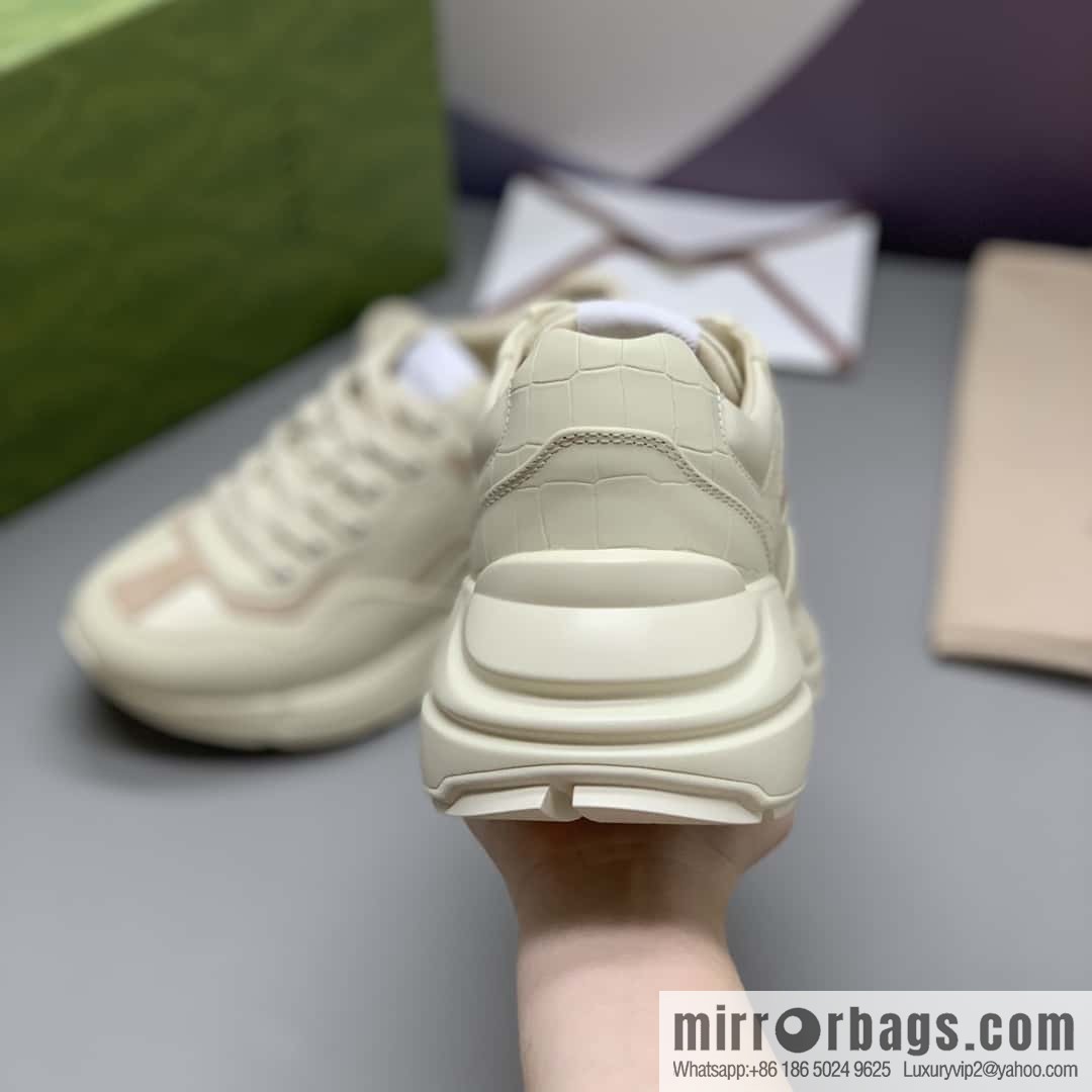 Gucci Gucci [New G Replica Luxury Handbag High Version] Unisex Vintage sneakers
