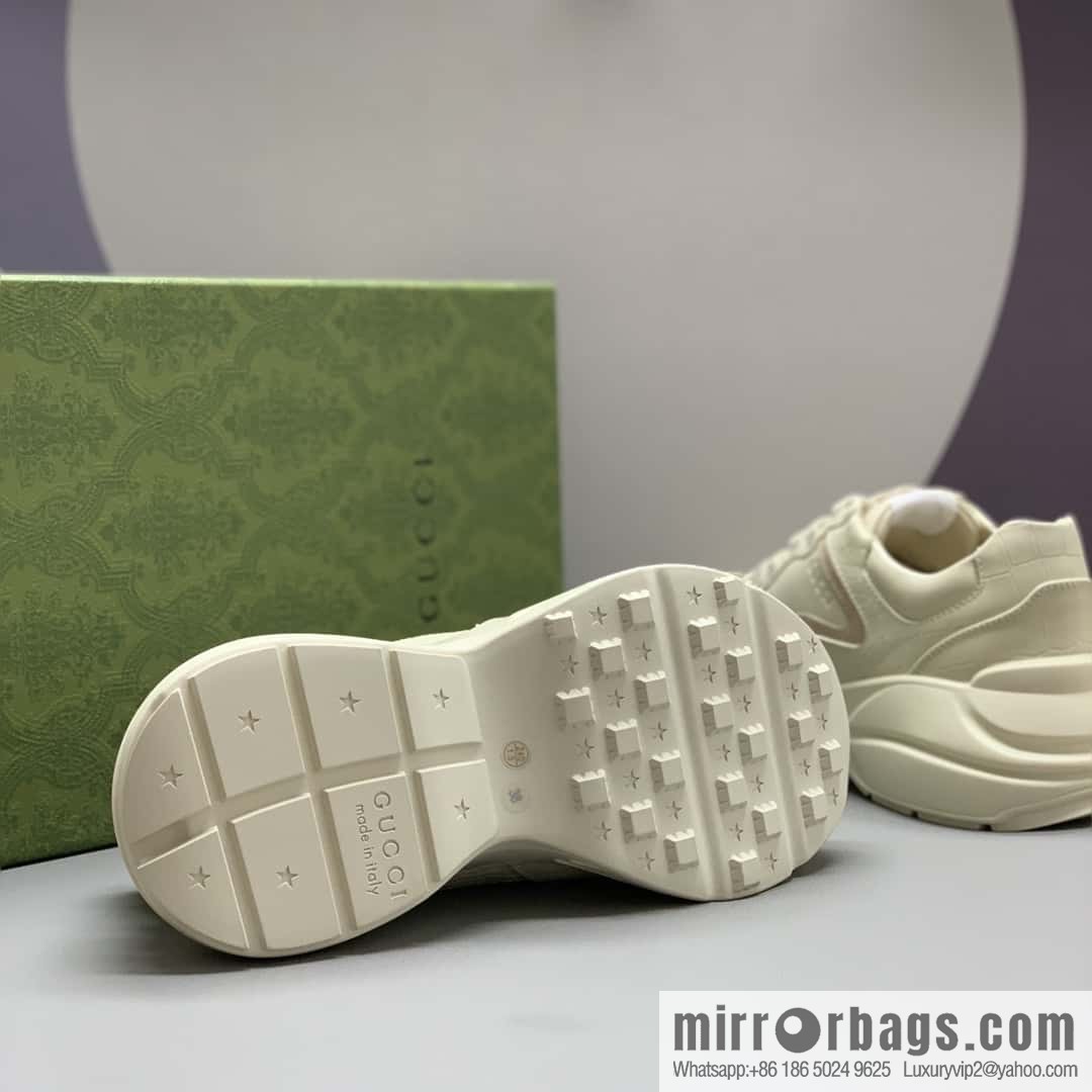 Gucci Gucci [New G Replica Luxury Handbag High Version] Unisex Vintage sneakers