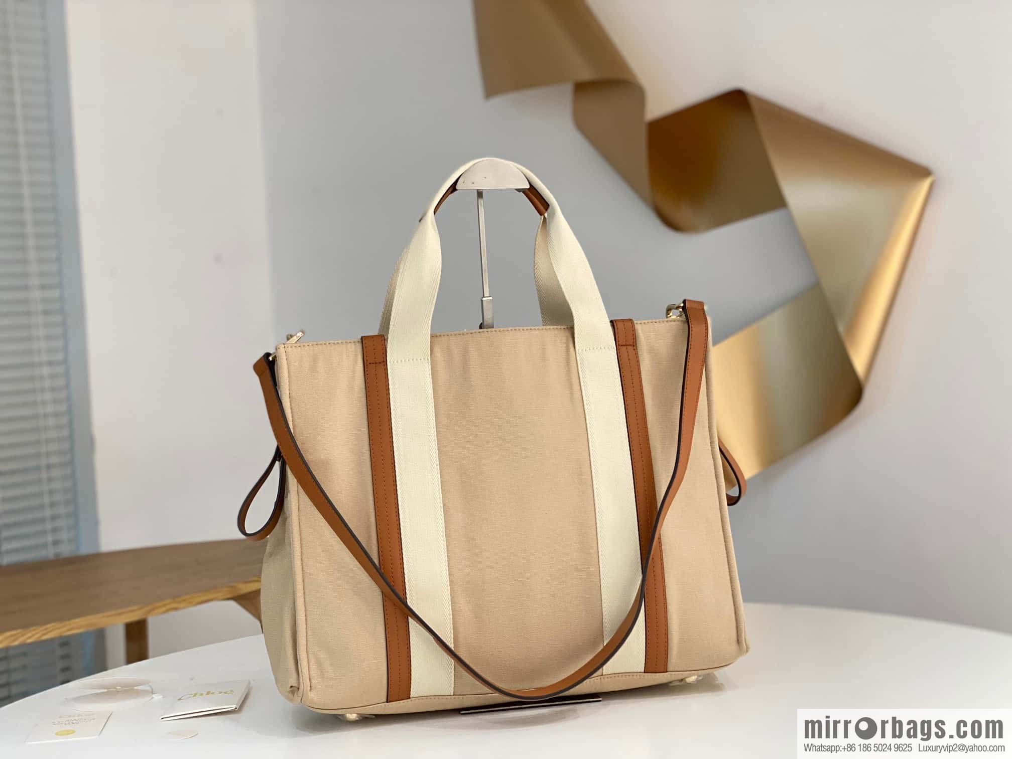 2023S Chloe KIDS Mother and Child Bag 40CM Khaki with Brown