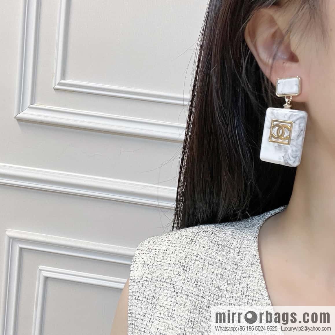 New ☑️ Chanel C2 double c perfume bottle stud earrings
