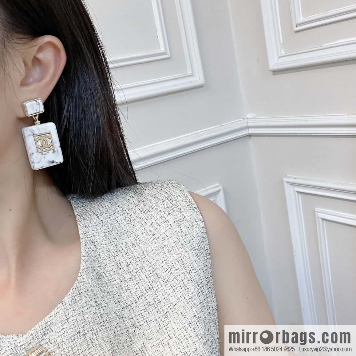 New ☑️ Chanel C2 double c perfume bottle stud earrings