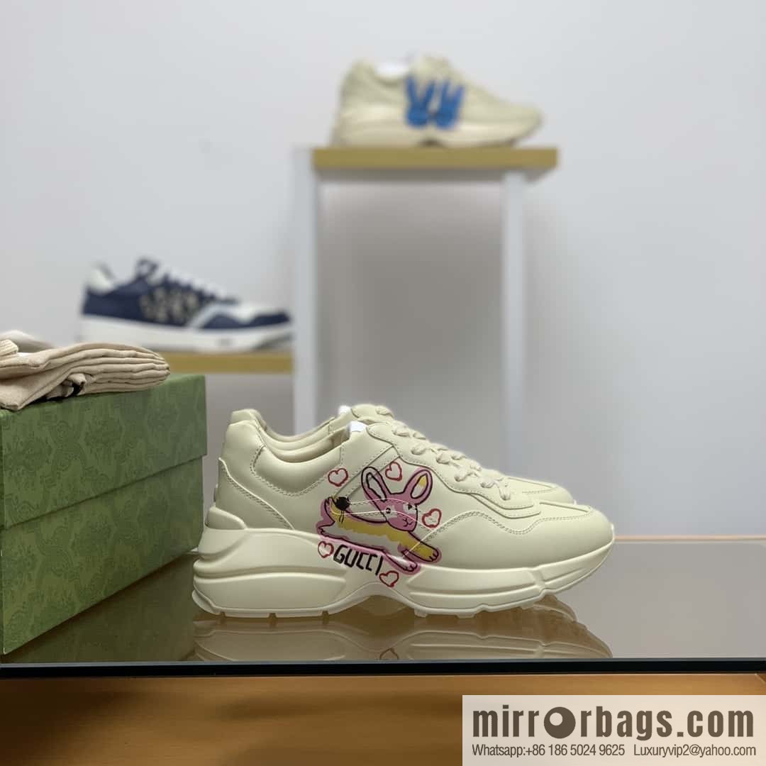 Gucci Gucci [New G Replica Luxury Handbag High Version] Unisex Vintage sneakers