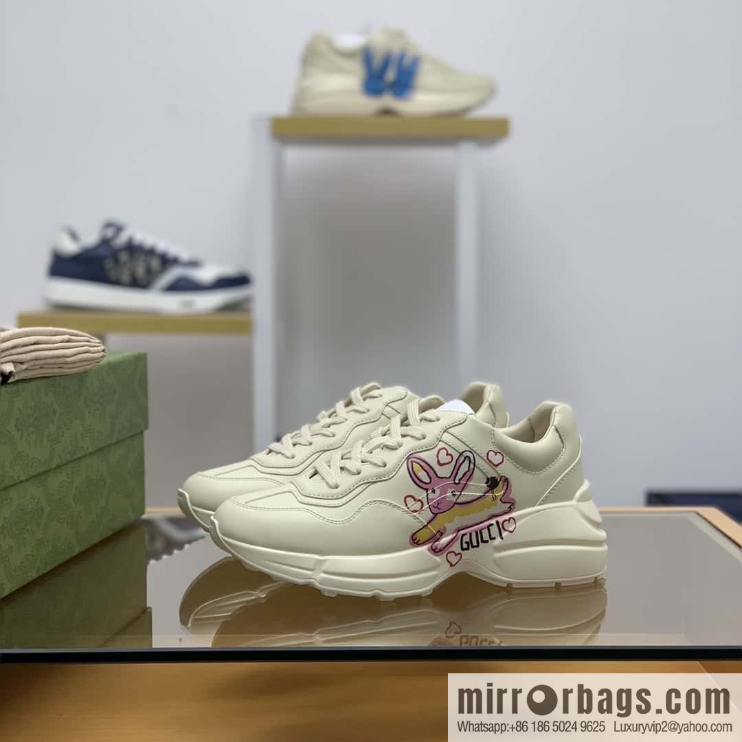 Gucci Gucci [New G Replica Luxury Handbag High Version] Unisex Vintage sneakers