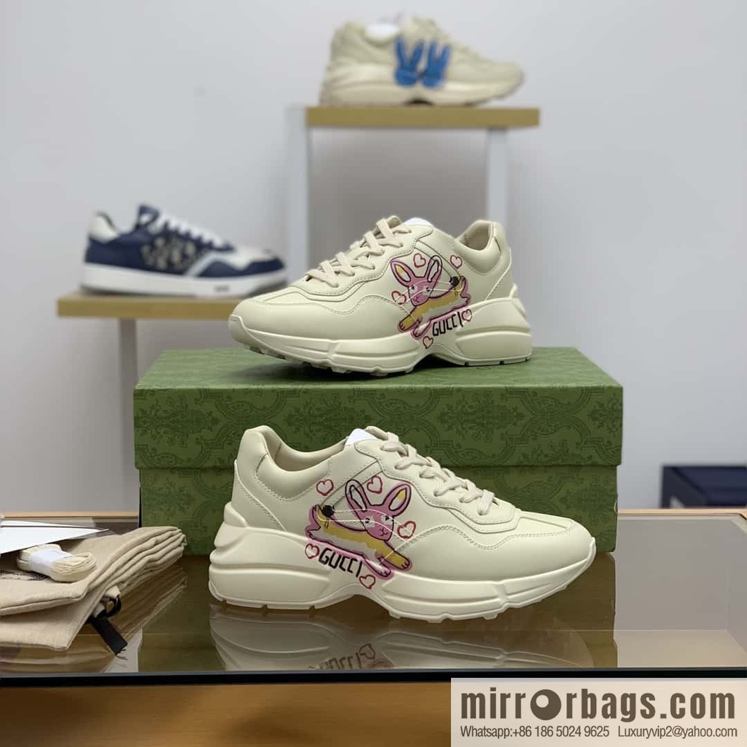 Gucci Gucci [New G Replica Luxury Handbag High Version] Unisex Vintage sneakers