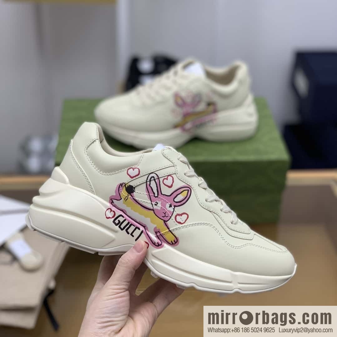 Gucci Gucci [New G Replica Luxury Handbag High Version] Unisex Vintage sneakers