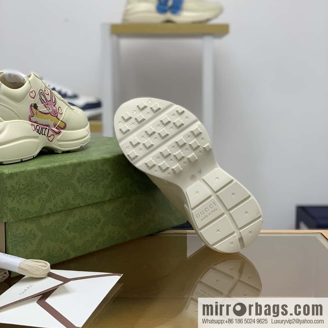Gucci Gucci [New G Replica Luxury Handbag High Version] Unisex Vintage sneakers