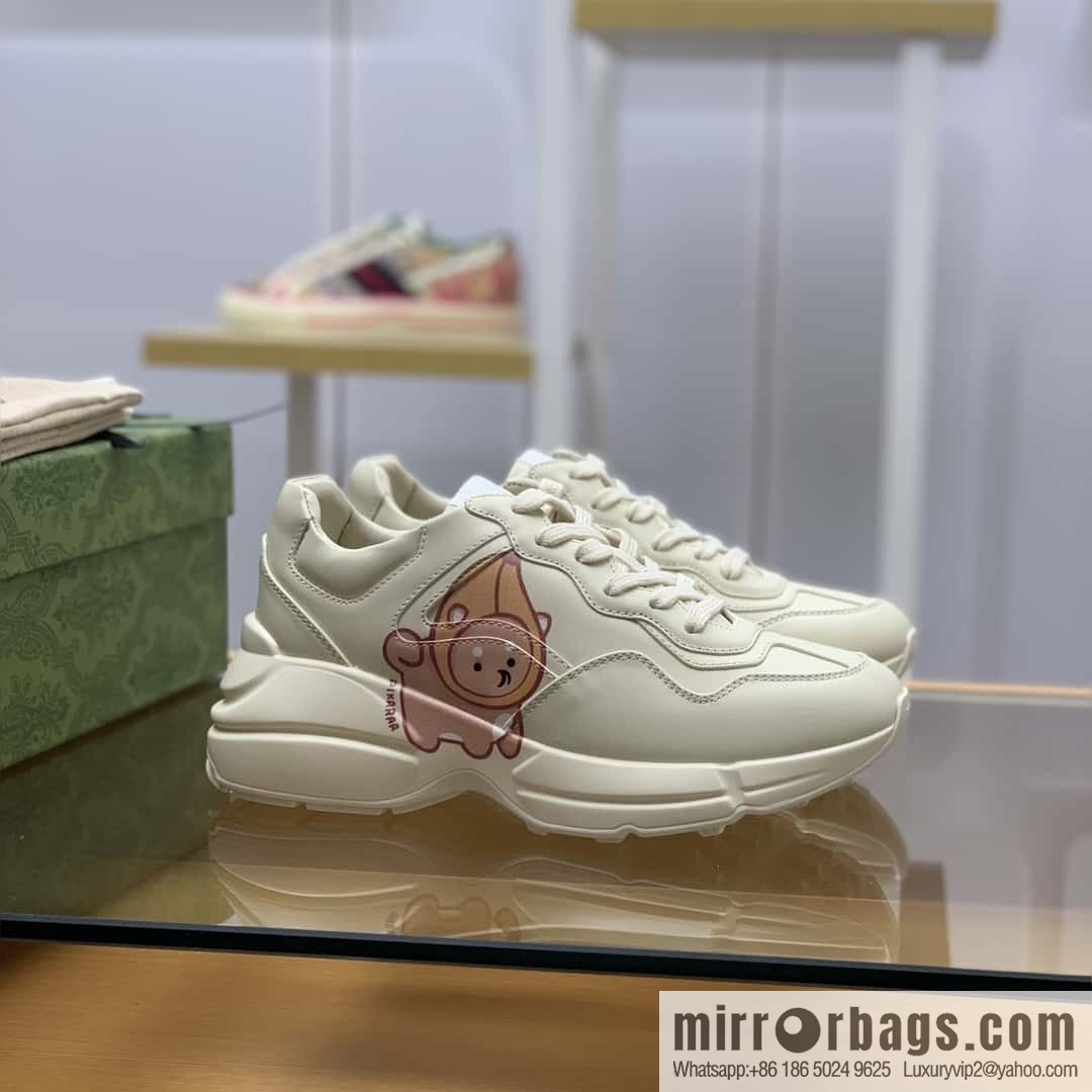 Gucci Gucci [New G Replica Luxury Handbag High Version] Unisex Vintage sneakers