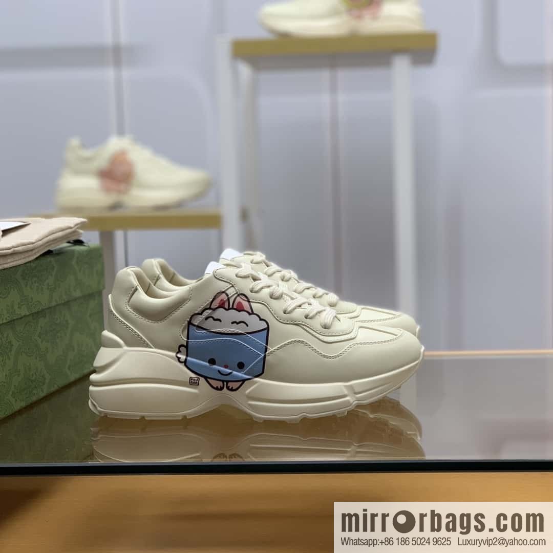 Gucci Gucci [New G Replica Luxury Handbag High Version] Unisex Vintage sneakers