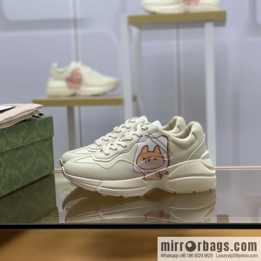 Gucci Gucci [New G Replica Luxury Handbag High Version] Unisex Vintage sneakers