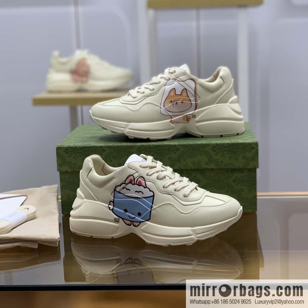 Gucci Gucci [New G Replica Luxury Handbag High Version] Unisex Vintage sneakers