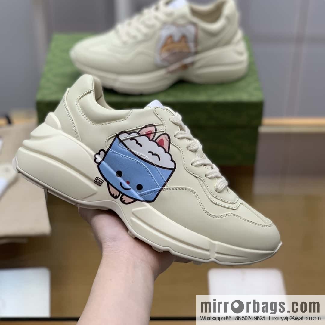Gucci Gucci [New G Replica Luxury Handbag High Version] Unisex Vintage sneakers