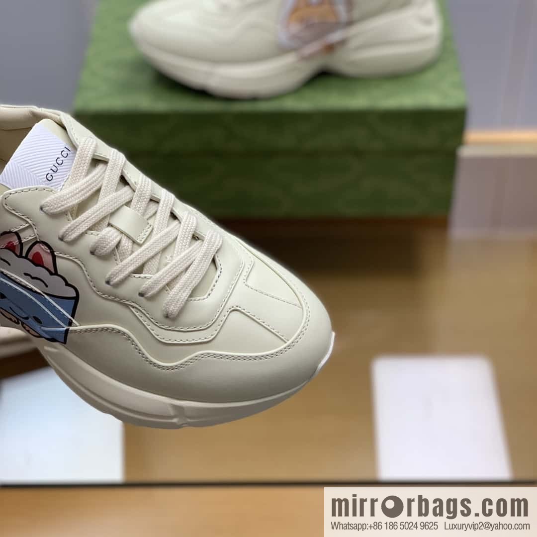 Gucci Gucci [New G Replica Luxury Handbag High Version] Unisex Vintage sneakers