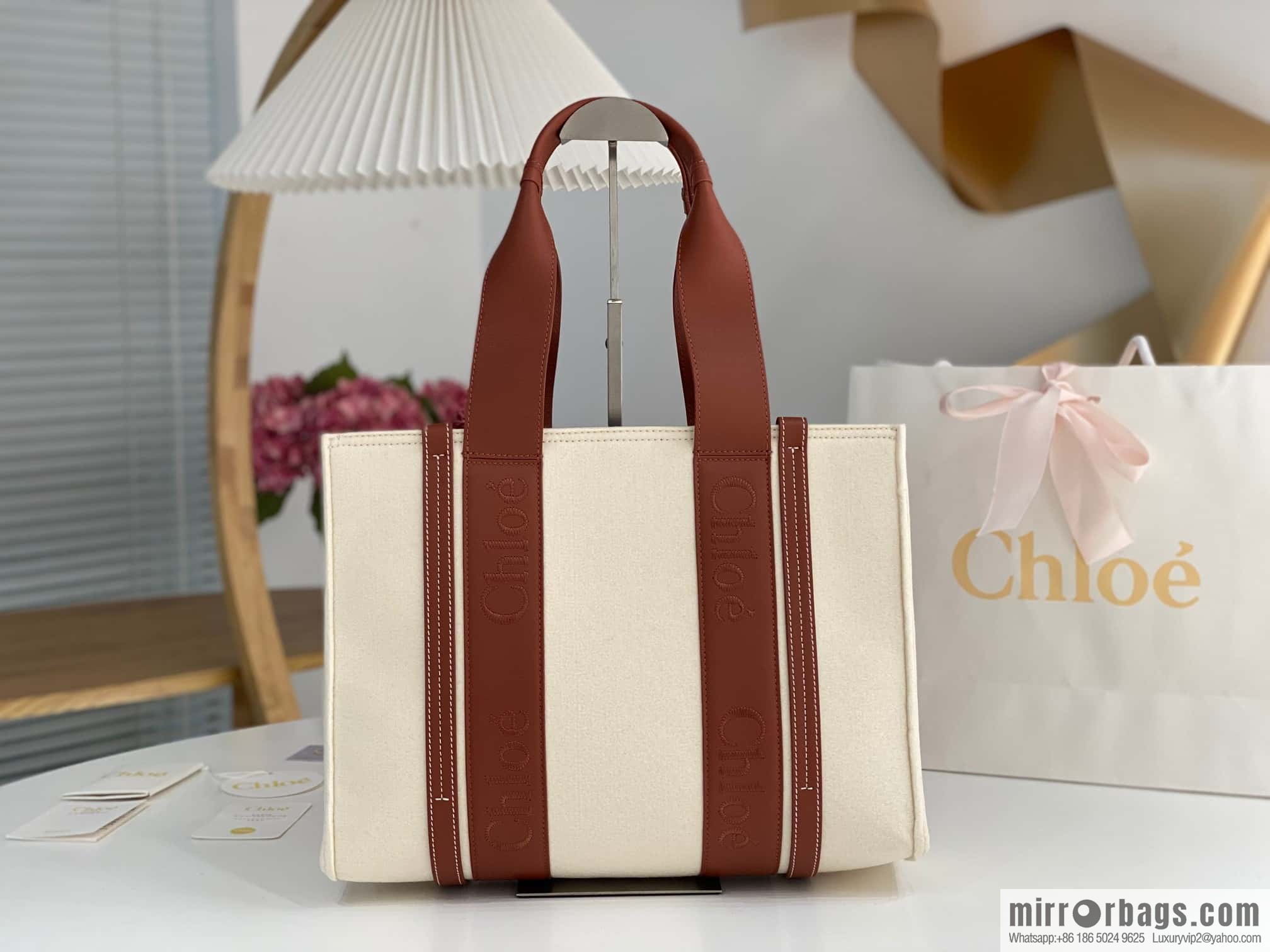Chloe new felt woody π with leather, medium 37CM