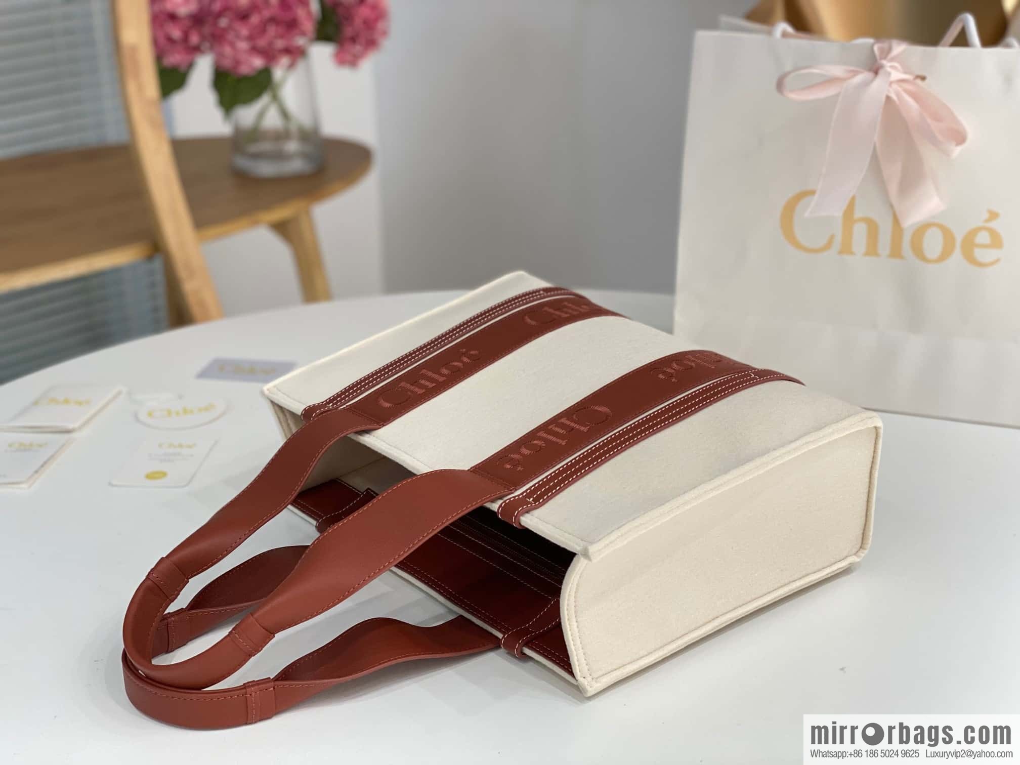 Chloe new felt woody π with leather, medium 37CM
