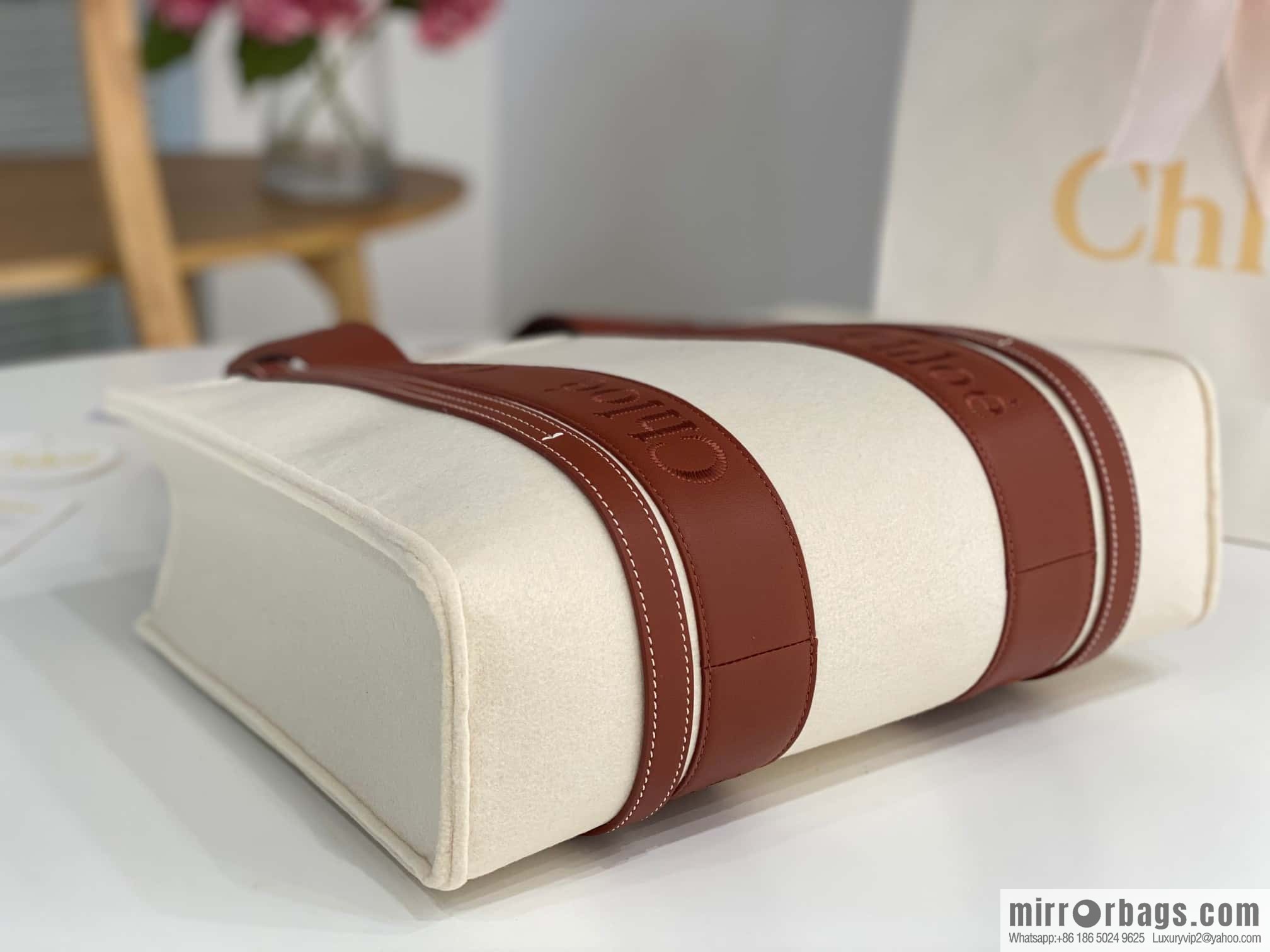 Chloe new felt woody π with leather, medium 37CM