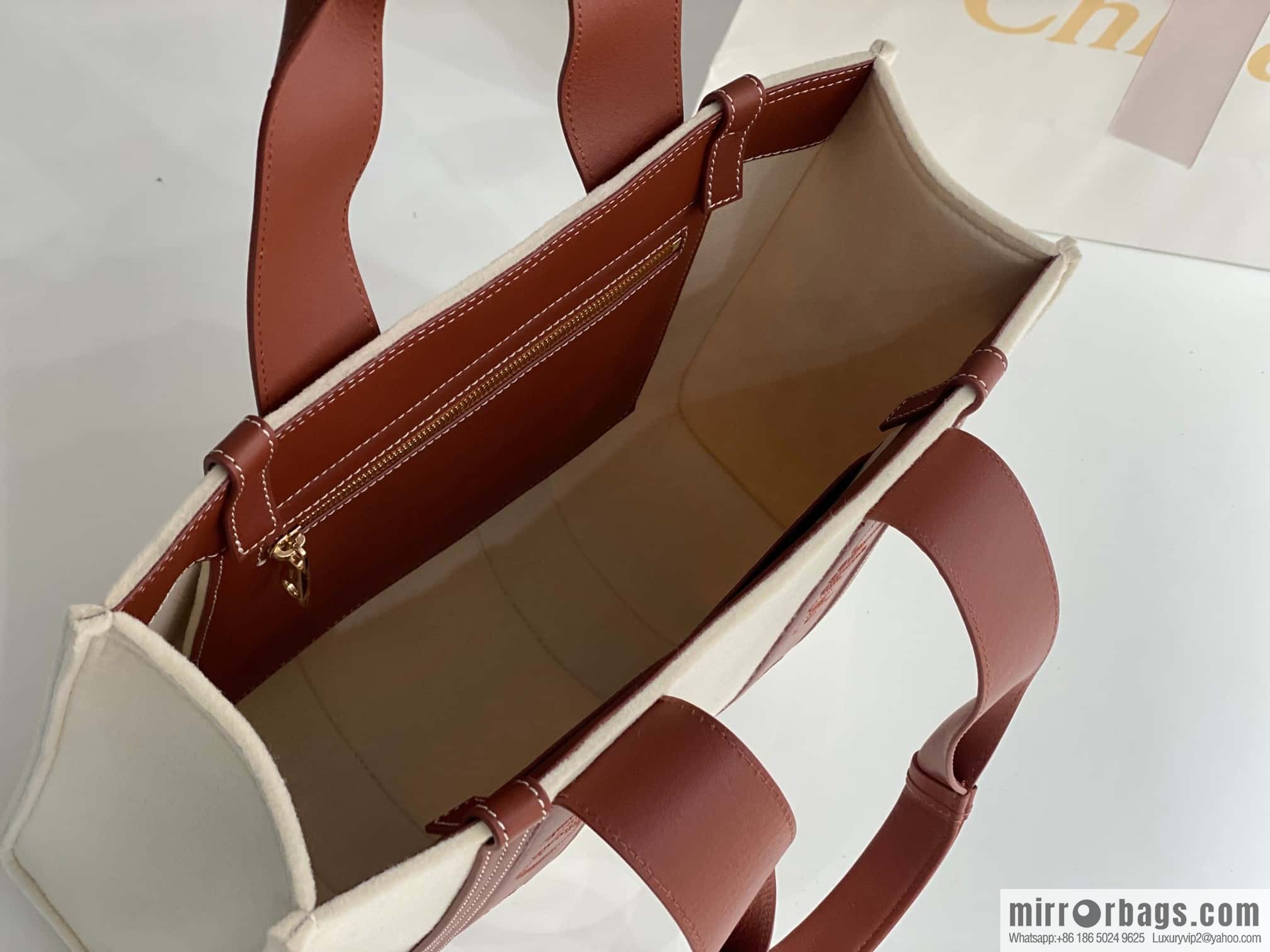 Chloe new felt woody π with leather, medium 37CM