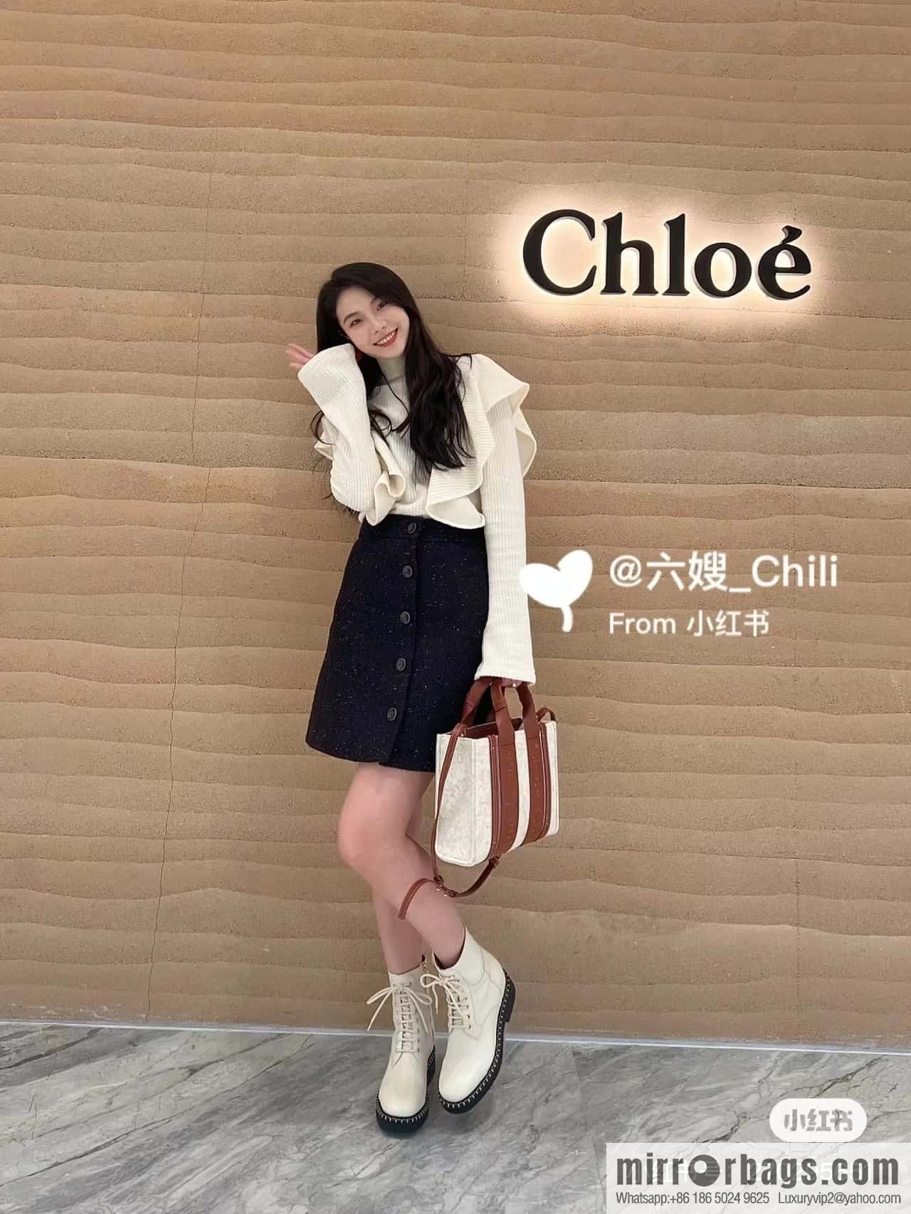 Chloe new felt woody 🐑 with leather, small 26.5CM.