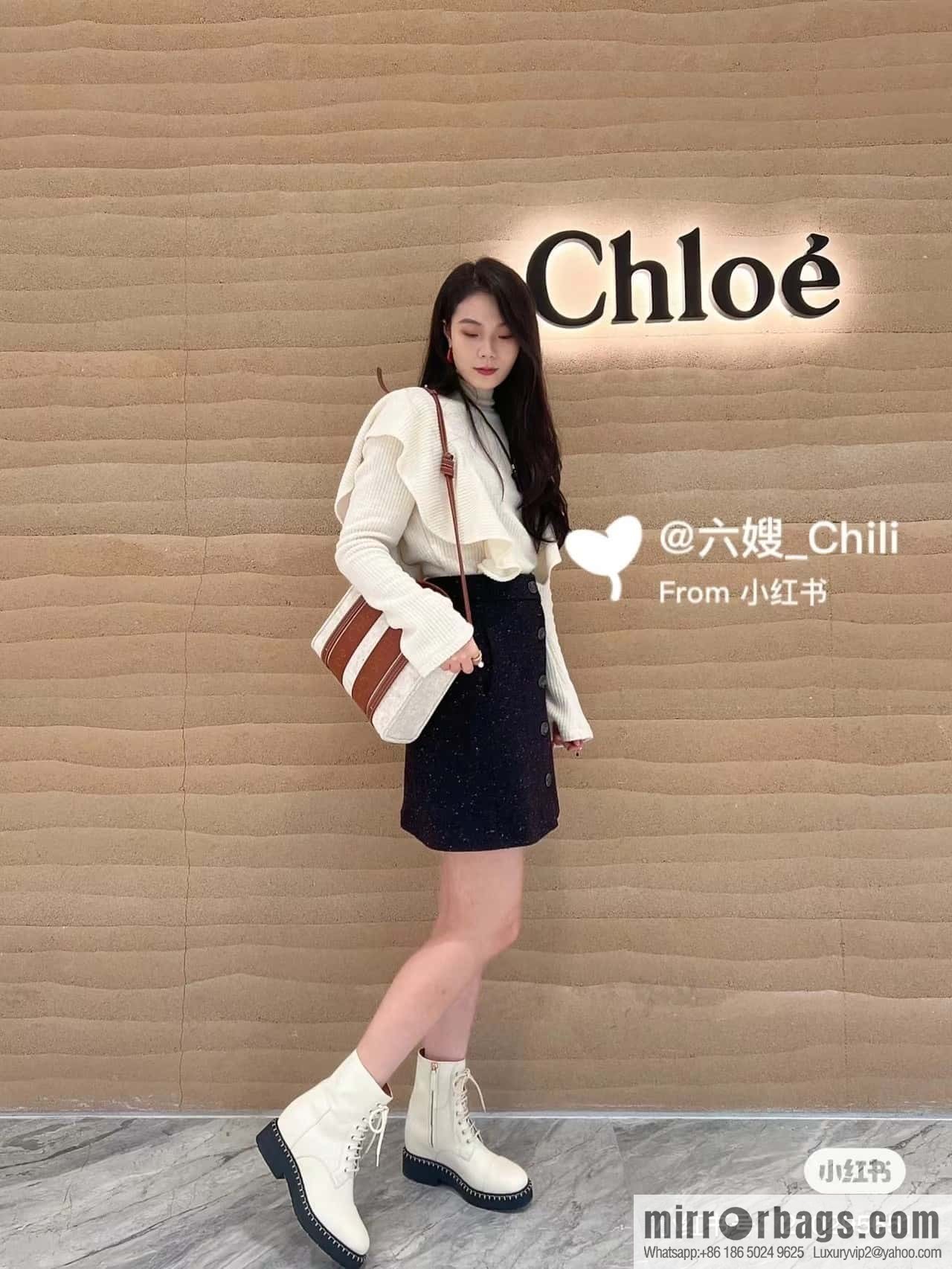 Chloe new felt woody 🐑 with leather, small 26.5CM.