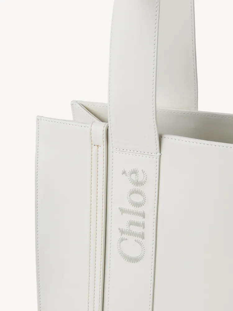 Chloe Woody Full Pitot Bag, White Medium 37CM