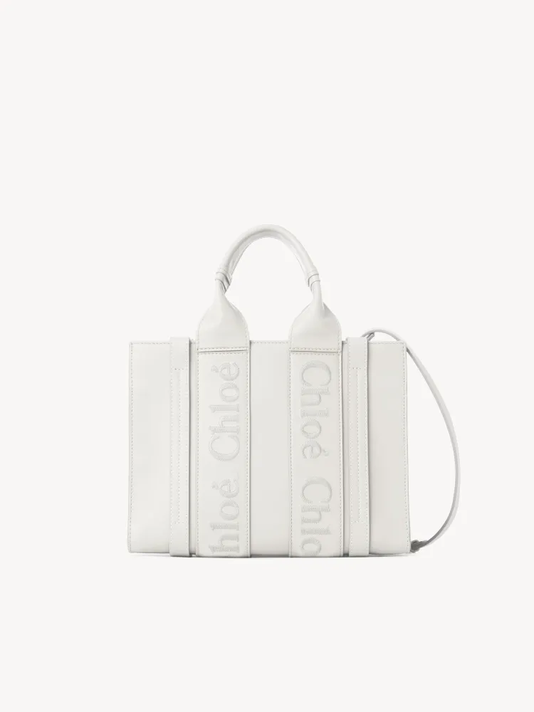 Chloe Woody Full Pitot Bag, White Mini20CM