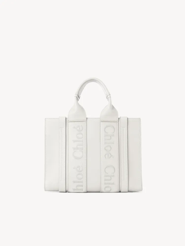 Chloe Woody Full Pitot Bag, White Small 26CM