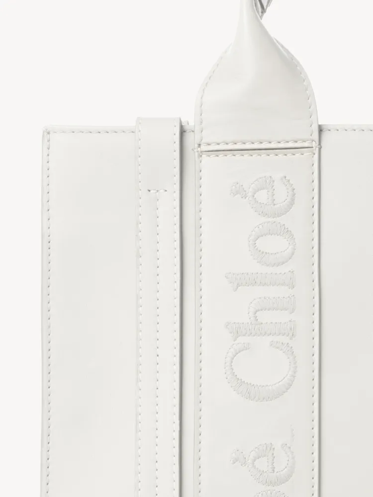 Chloe Woody Full Pitot Bag, White Small 26CM