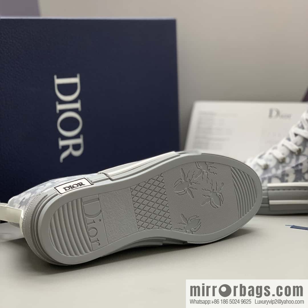 DIOR white transparent mesh B23 high-top shoes