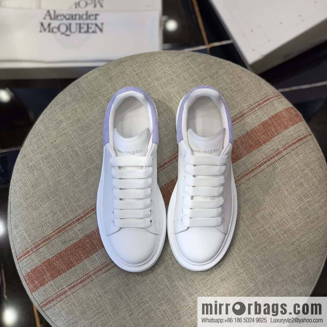 Alexander McQueen light blue velvet tail sneakers