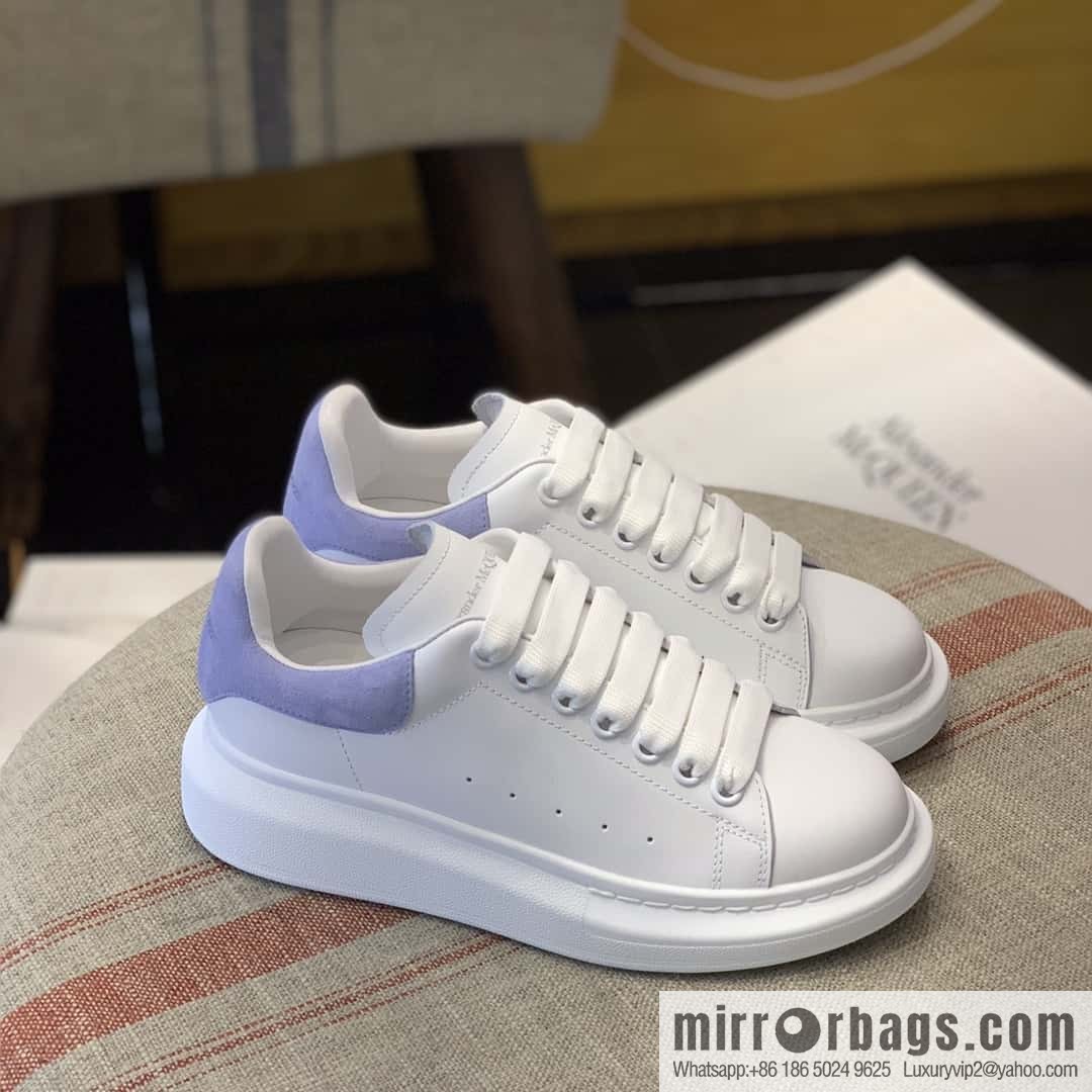 Alexander McQueen light blue velvet tail sneakers