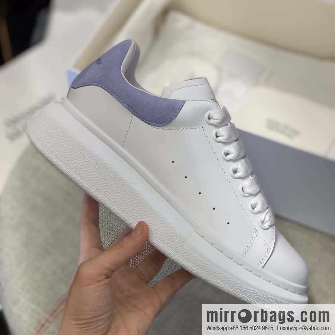 Alexander McQueen light blue velvet tail sneakers