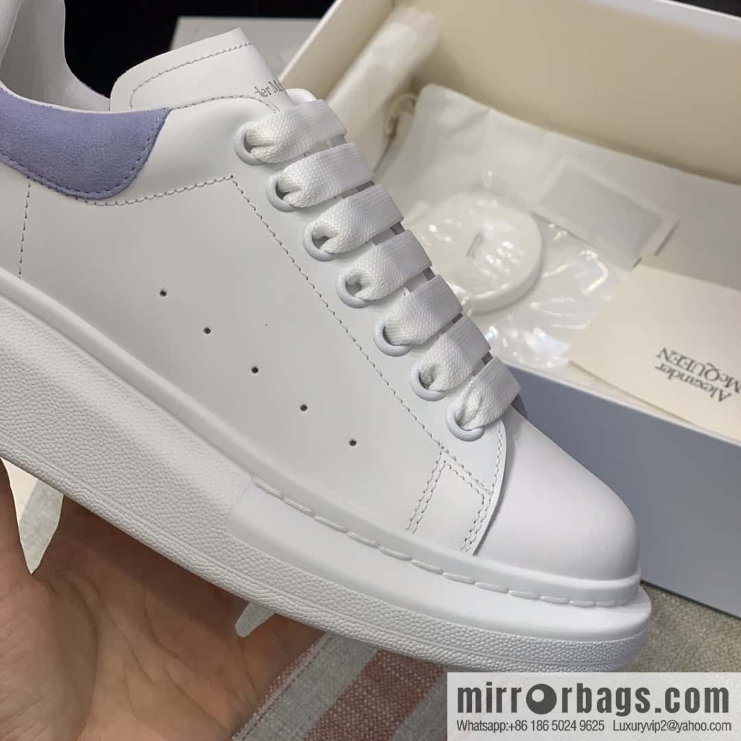 Alexander McQueen light blue velvet tail sneakers