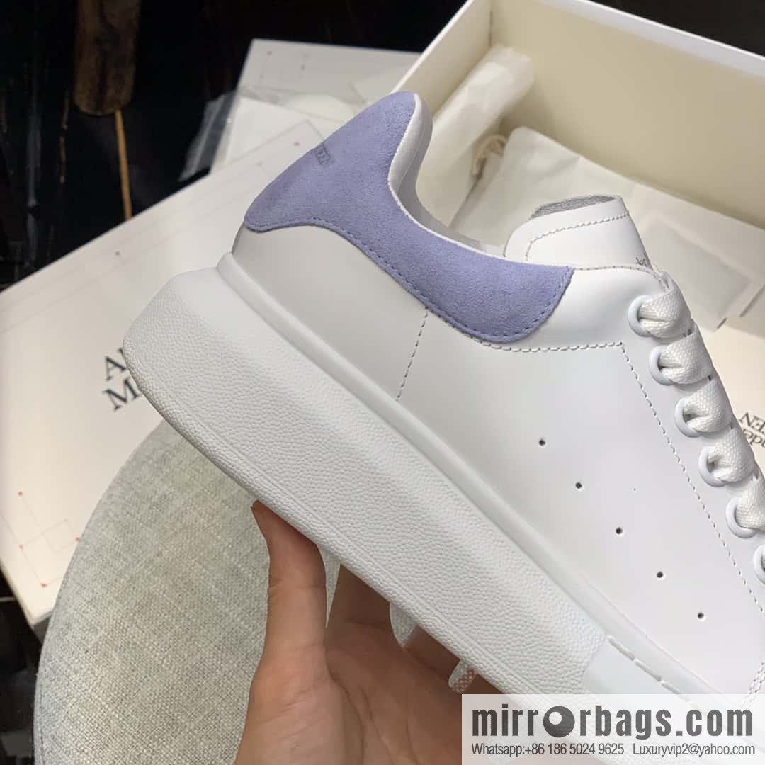 Alexander McQueen light blue velvet tail sneakers