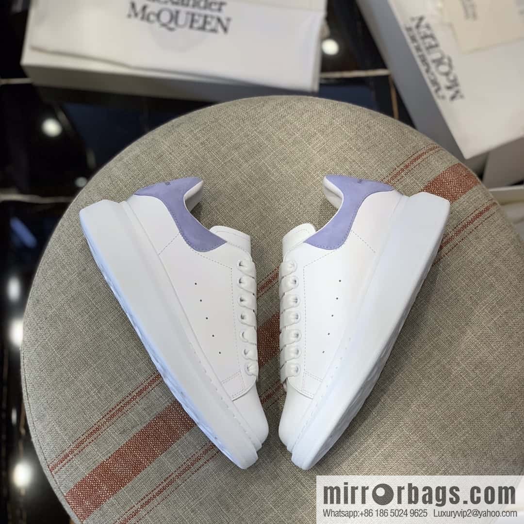 Alexander McQueen light blue velvet tail sneakers