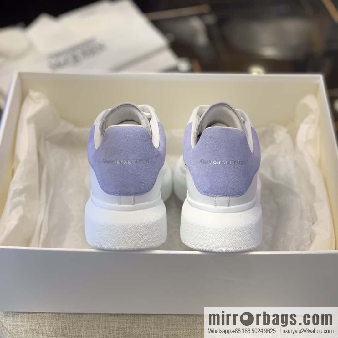Alexander McQueen light blue velvet tail sneakers