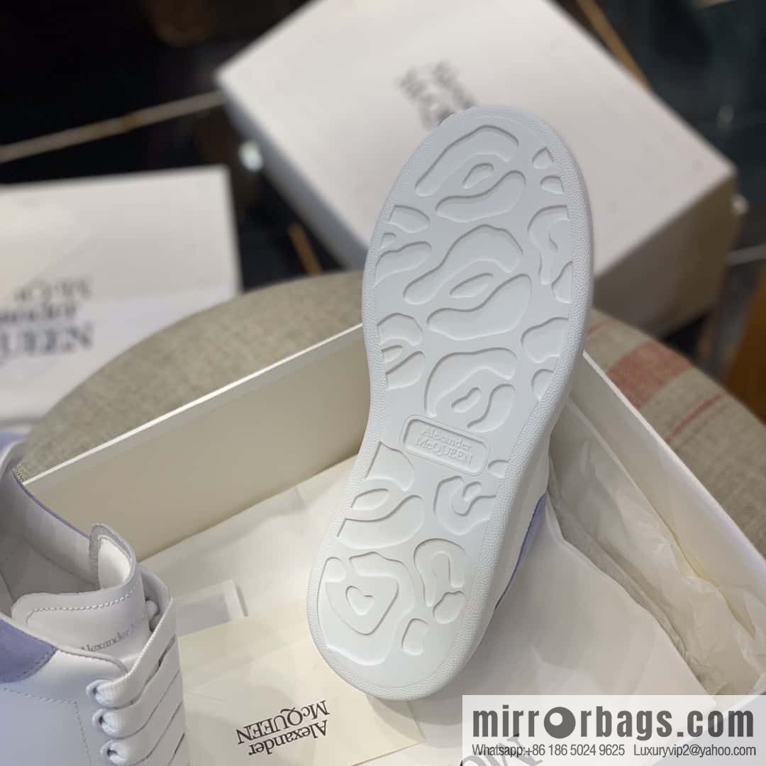 Alexander McQueen light blue velvet tail sneakers